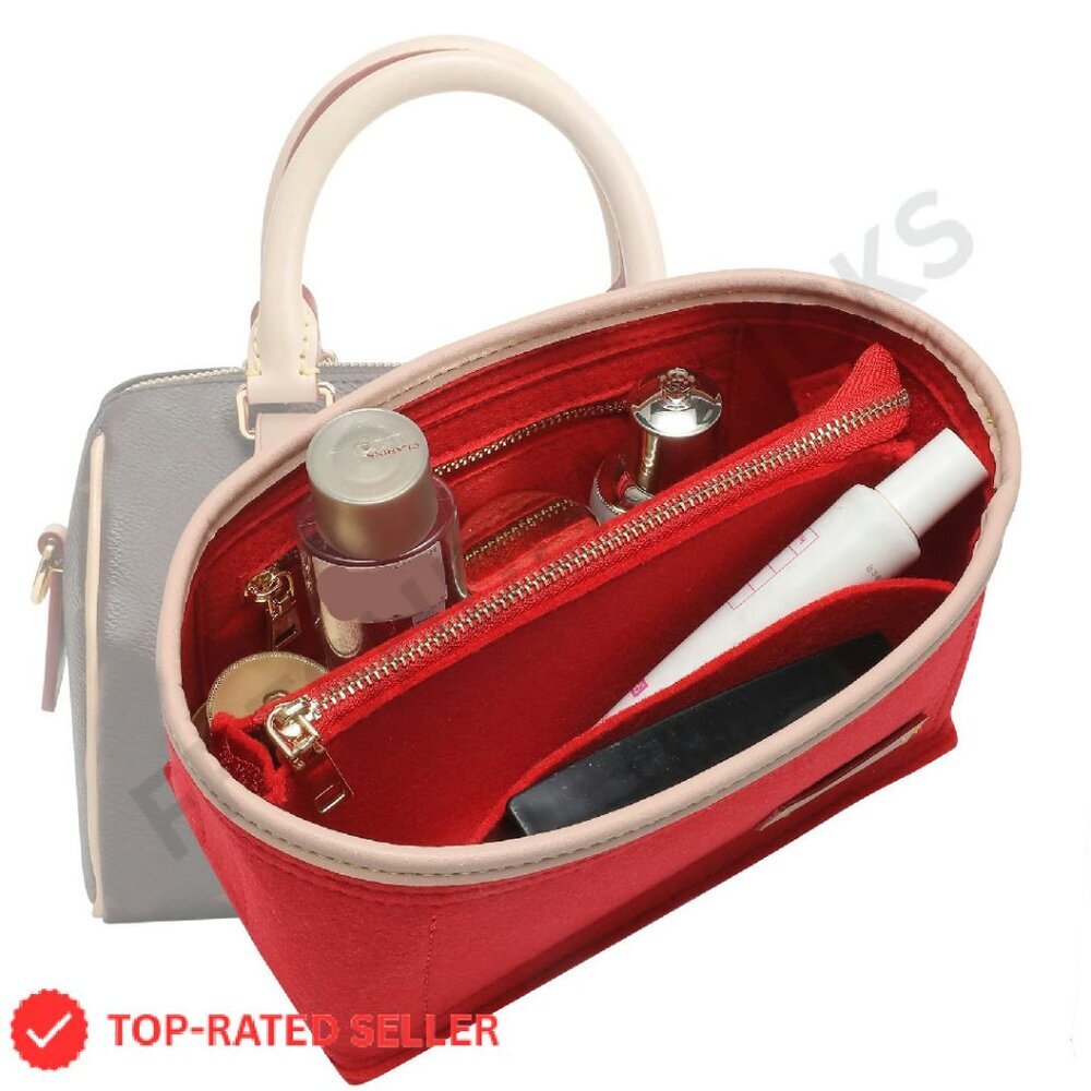 Felt Handbag Organizer Insert Zipper Pocket Bag in Bag Small Size Chic